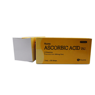 Vitamin C Ascorbinsäure aus Huons wasserlösliches Vitamin Jede Schachtel enthält 50 injizierbare Laroscorbine 0,5 g/2 ml