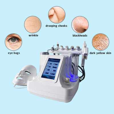 7 in 1 RF Sauerstoff-Injektor Gesichtsmaske Mikrokurrent LED Maske Tiefreinigung Kleine Blasenmaschine Hautpflege Hydra Dermabrasion Maschine