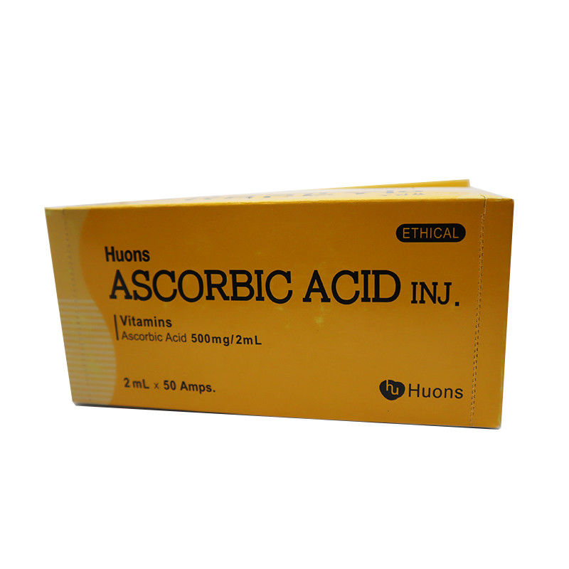 Vitamin C Ascorbinsäure aus Huons wasserlösliches Vitamin Jede Schachtel enthält 50 injizierbare Laroscorbine 0,5 g/2 ml