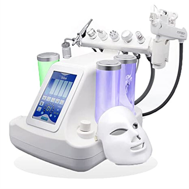 7 in 1 RF Sauerstoff-Injektor Gesichtsmaske Mikrokurrent LED Maske Tiefreinigung Kleine Blasenmaschine Hautpflege Hydra Dermabrasion Maschine